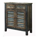 Antique Oak And Teal 2 Door Console Table Oak Primary Living Space Vintage Drawers Rectangular Wood