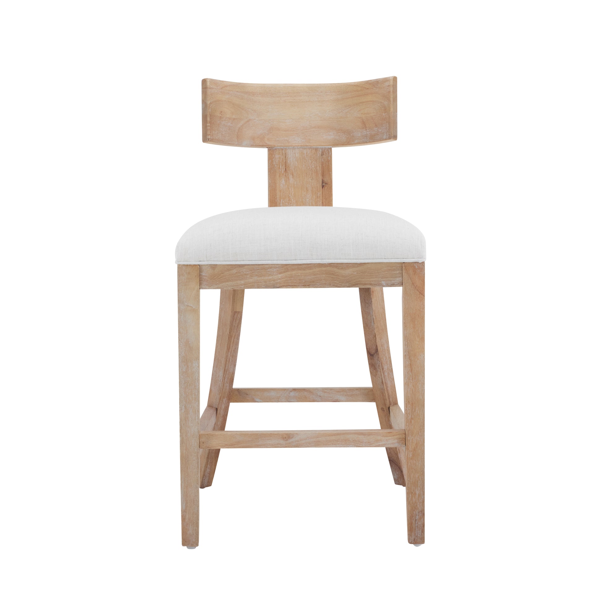 27" Counter Stools Set Of 2, Upholstered Counter Height Bar Stools With Solid Rubber Wood Frame, Backrest, Footrest, Armless Barstools For Home Bar, Kitchen Counter, Beige & Natural Beige Natural Foam Set Of 2 Fabric