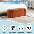 Coolmore Storage Ottoman,Bedroom End Bench,Upholstered Fabric Storage Ottoman With Safety Hinge, Entryway Padded Footstool, Ottoman Bench For Living Room & Bedroom Orange Orange Primary Living Space Foam Corduroy