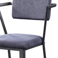 Grey And Gunmetal Open Back Counter Height Chairs Set Of 2 Solid Grey Dining Room Industrial,Modern Open Back Set Of 2 Fabric Metal