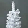 Homcom 5' Snow Flocked Artificial Pencil Christmas Tree, Slim Xmas Tree With Realistic Branches And Plastic Base Stand For Indoor Decoration, White White Plastic