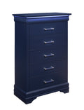 Charlston Blue Chest With Led Blue Solid Wood Mdf