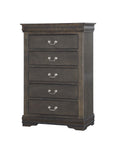 Dark Grey 5 Drawer Chest With Metal Handles Dark Grey Bedroom Particle Board Mdf