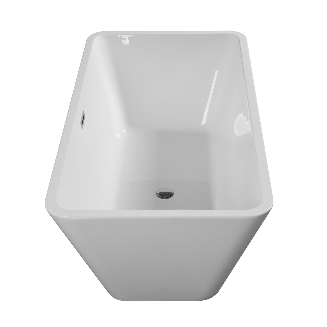 67" X 30" Acrylic Rectangular Freestanding Bathtub, Contemporary Soaking White Tub With Brushed Nickel Overflow And Pop Up Drain, Cupc Certified, Glossy White Yy032 168 66 W S Gloss White Rectangle