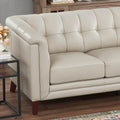 Arvo Leather Sofa Beige Down Filling Genuine Leather 3 Seat