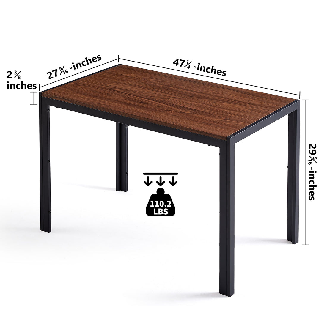 Creative Design Veneered Mdf Wood Structure Rectangular Walnut Dining Table Walnut Brown Triangular Dining Room Modern Floor Mount Kitchen & Dining Tables Mdf