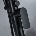 Matte Black Freestanding Floor Mount Bathtub Filler With Single Handle And Hand Shower Matte Black Brass