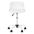 Office Chair, Adjustable Height, Swivel, Ergonomic, Computer Desk, Work, Juvenile, White Leather Look, White Metal, Contemporary, Modern White Foam Metal