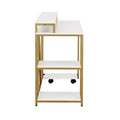 Techni Mobili Industrial Writing Desk, Gold Gold Computer Desk Office Modern Rectangular Rectangular Engineered Wood