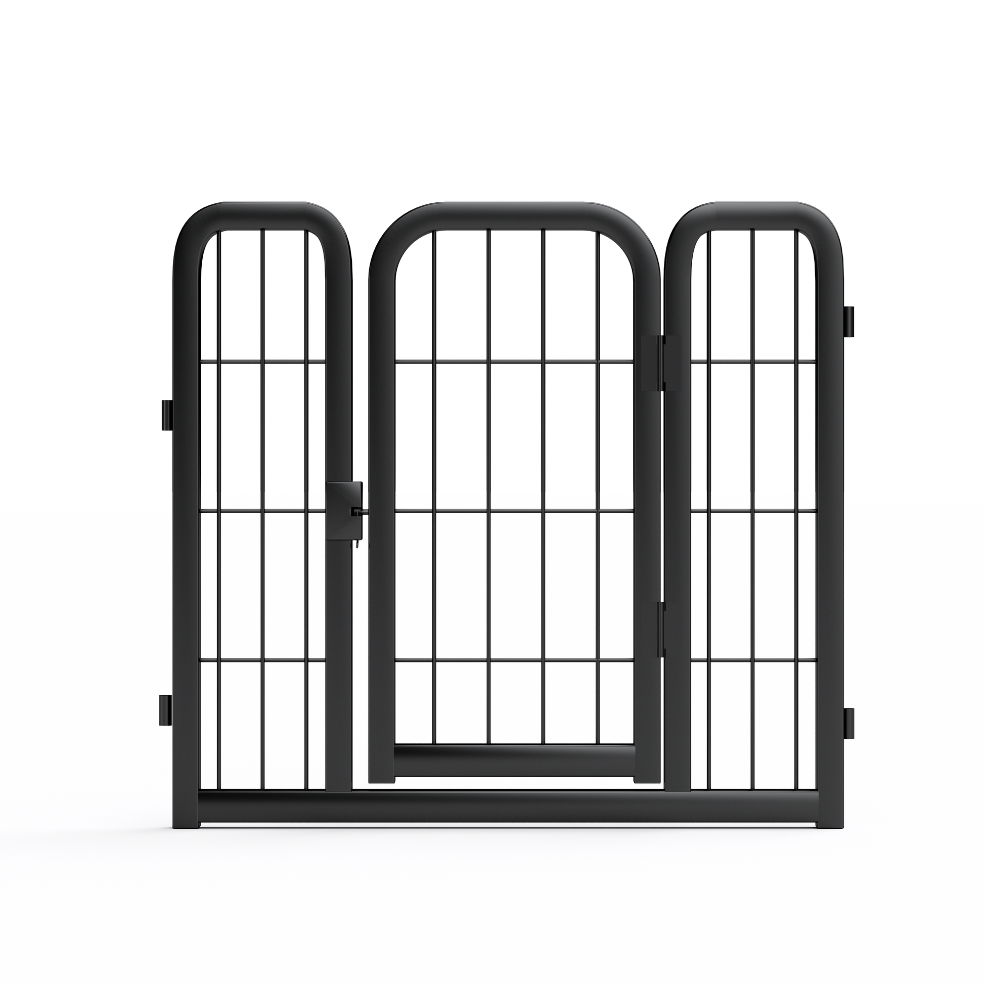 Dog Playpen Outdoor, 8 Panel Dog Fence 24" Pet Pen For Small Dogs Pet Exercise Pen For Puppy Rabbit Small Animals Portable Playpen For Rv Camping Garden Yard, Indoor. Black, 22.2'' W X 23.6'' H. Black Iron