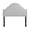 Catherine Upholstered Queen Headboard, Light Grey Polyester Gray Foam Polyester