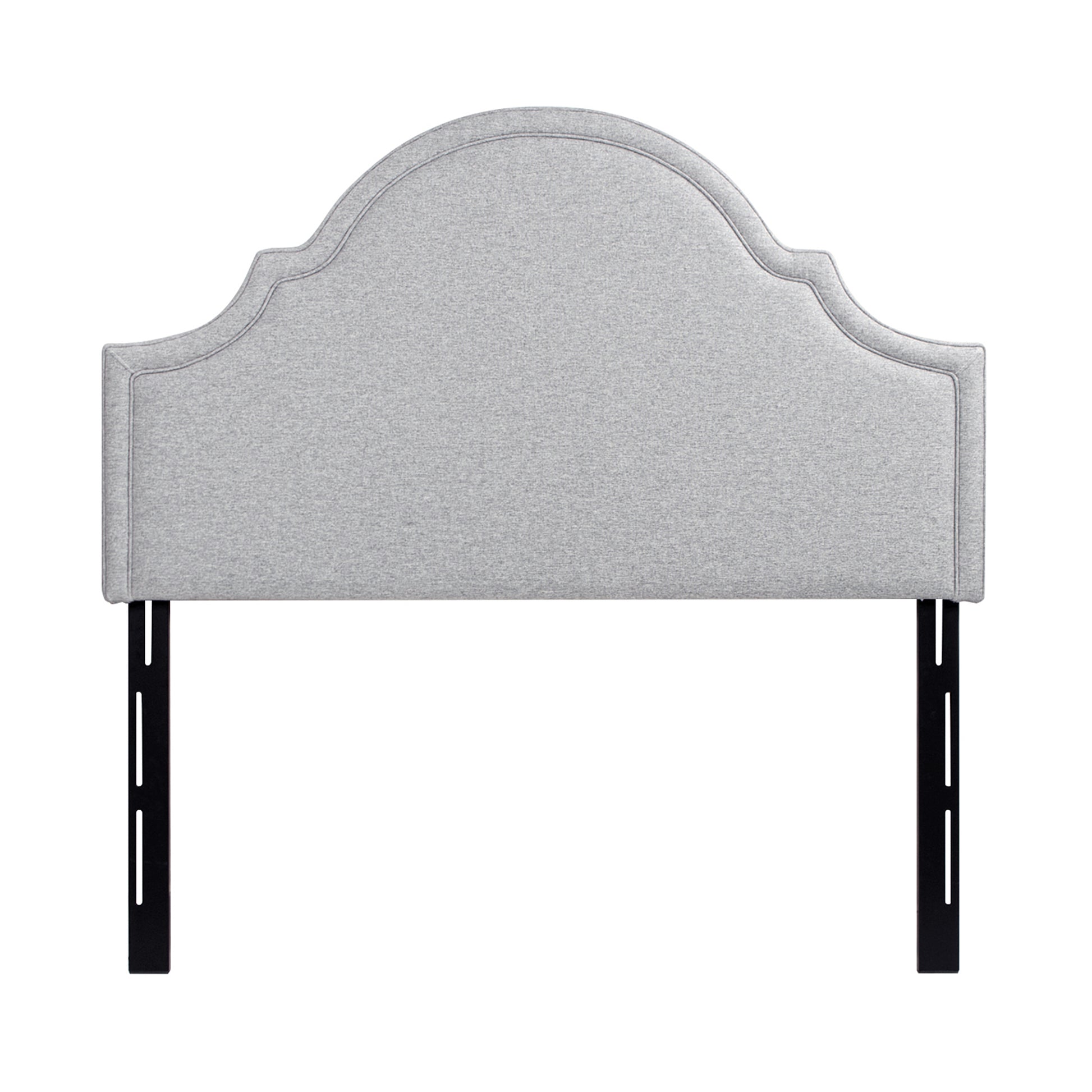 Catherine Upholstered Queen Headboard, Light Grey Polyester Gray Foam Polyester
