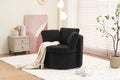 029 Teddy Fabric Swivel And Storage Chair With Back Cushion For Living Room,Black Black Primary Living Space Modern Foam Teddy