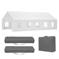 20X32Ft Party Tent Heavy Duty, Large Wedding Event Shelters With 3 Storage Bags & Removable Sidewalls, Outdoor Canopy Gazebo Commercial Tents For Parties Carport Camping Garden Patio White Metal
