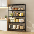 Wire Shelving Metal Storage Rack Adjustable Shelves, Standing Storage Shelf Units For Laundry Bathroom Kitchen Pantry Closet Black, 35.7L X 14W X 71H Black Primary Living Space Metal Adjustable Shelves Metal