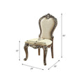 Beige And Antique Oak Side Chair With Trim Set Of 2 Solid Oak Dining Room Side Chair Solid Back Set Of 2 Wood Fabric