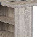 Grey Oak And Black 2 Shelf Dining Table Grey Black Dining Room Contemporary Rectangular Paper Composite Sled