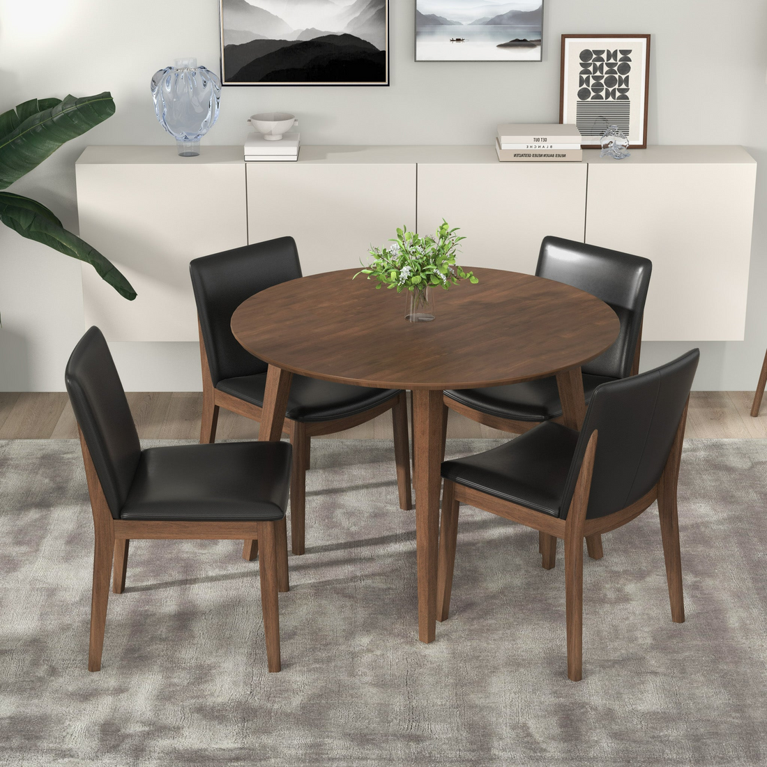 Paloma Dining Table Walnut Walnut Brown Seats 4 Brown Dining Room Oval Solid Wood