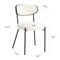 Modern Grey Simple Teddy Velvet Dining Chair Upholstered Chair Family Bedroom Stool Back Dressing, White Round Table Set,Bentwood Covered With Ash Veneer Chair Back,Chair Black Metal Legs Set Of 3 White Mdf