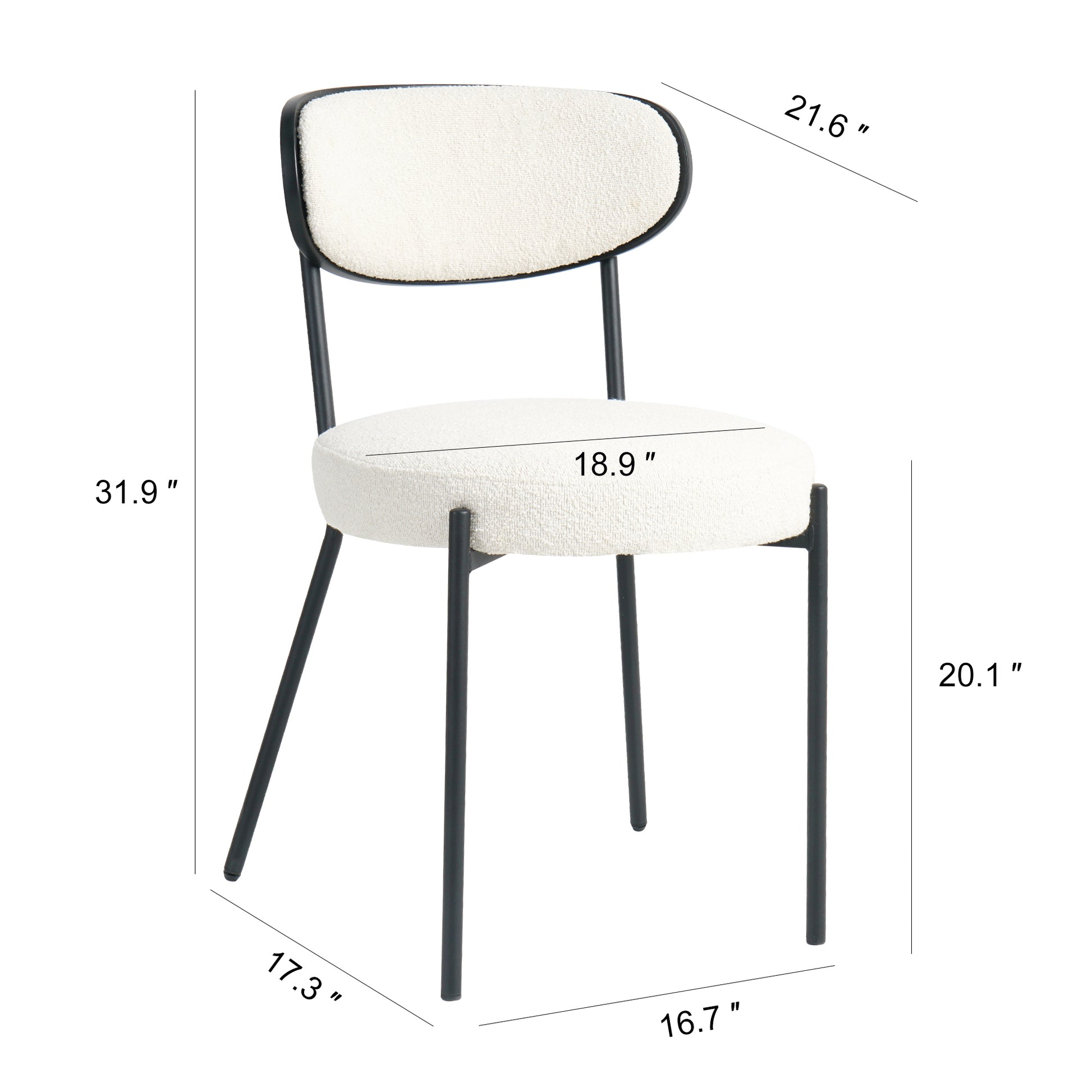 Modern Grey Simple Teddy Velvet Dining Chair Upholstered Chair Family Bedroom Stool Back Dressing, Black Round Table Set,Bentwood Covered With Ash Veneer Chair Back,Chair Black Metal Legs Set Of 3 Black Mdf