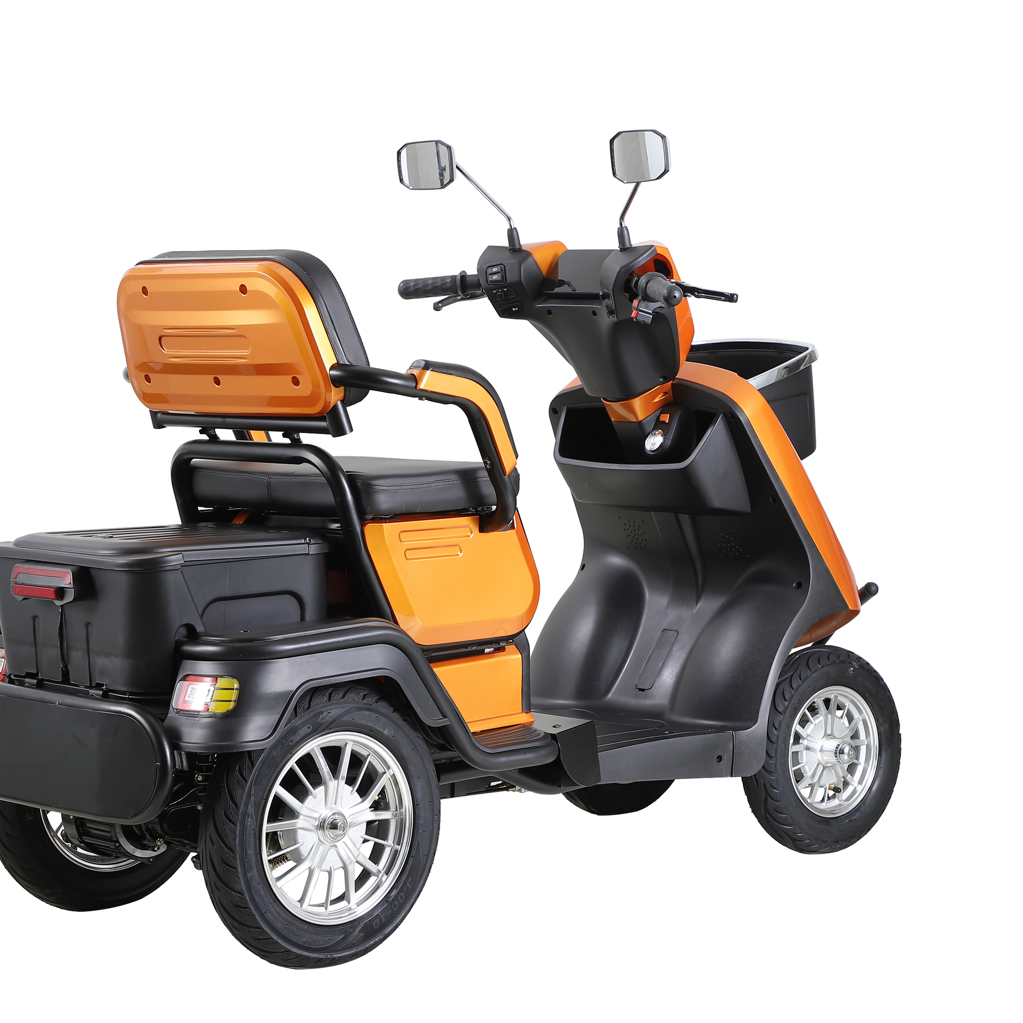 Heavy Duty 4 Wheel Mobility Scooters For Seniors & Adults 500Lbs Capacity Orange Abs Pc