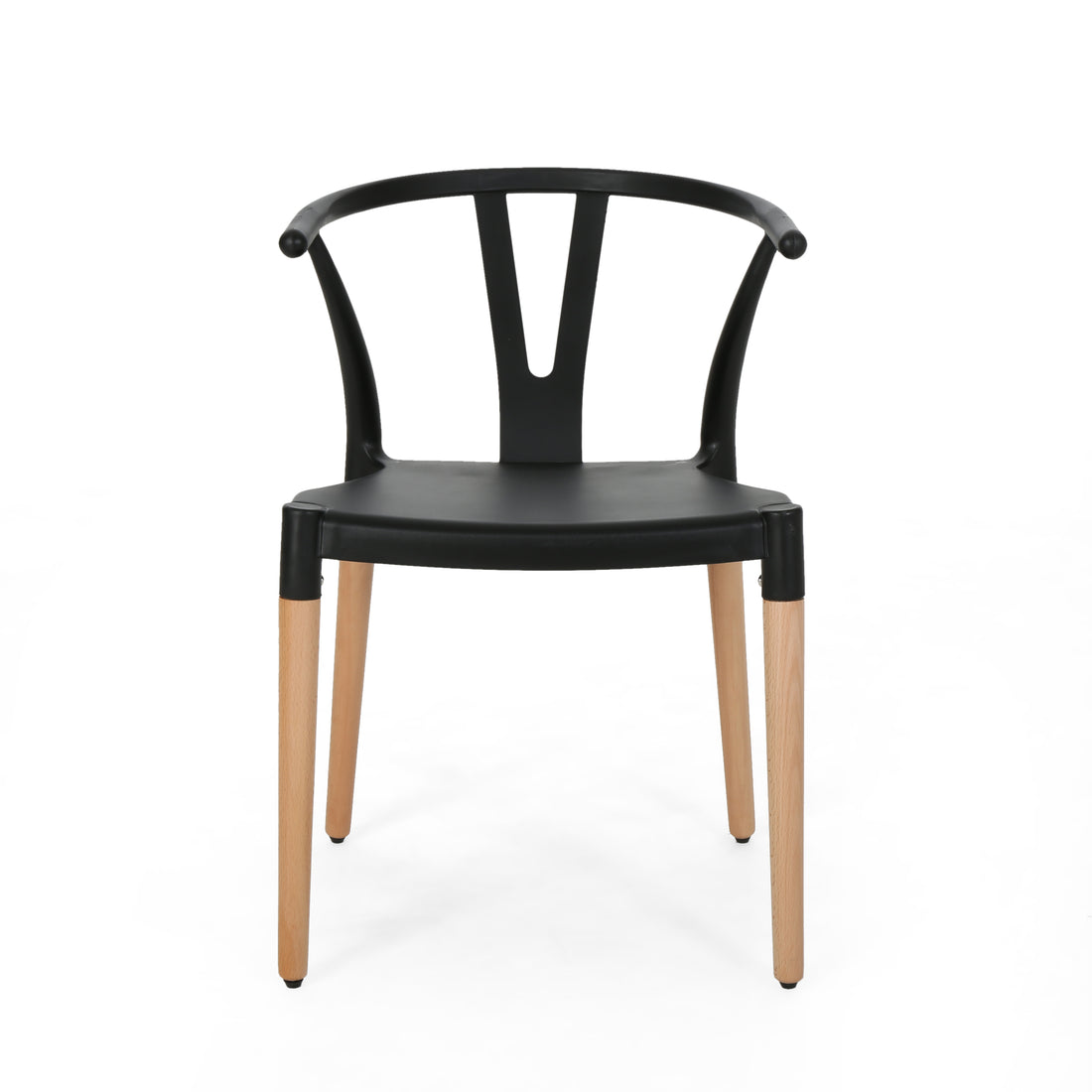 Plastic Dining Chair Set Of 2 Black Polypropylene