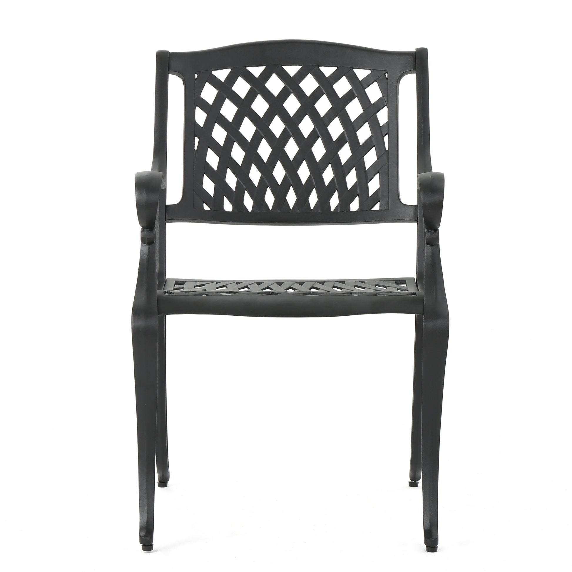 Cayman Arch Mesh I Chair Set Of 2 Black Aluminium