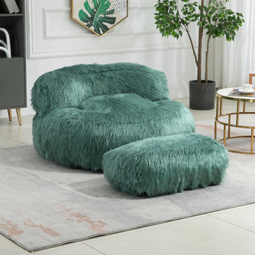 Coolmore Bean Bag Chair, Floor Sofa With Handle,Accent Sofa Chair With Ottoman For Gaming Reading Relaxing Mint Green Mint Green Plush