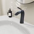 Matte Black Single Handle Lavatory Basin Sink Faucet One Matte Black Deck Mounted Single Hole Faucets Bathroom Matte Black Contemporary Brass Manual