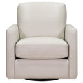Dillon Swivel Leather Chair Beige Memory Foam Genuine Leather