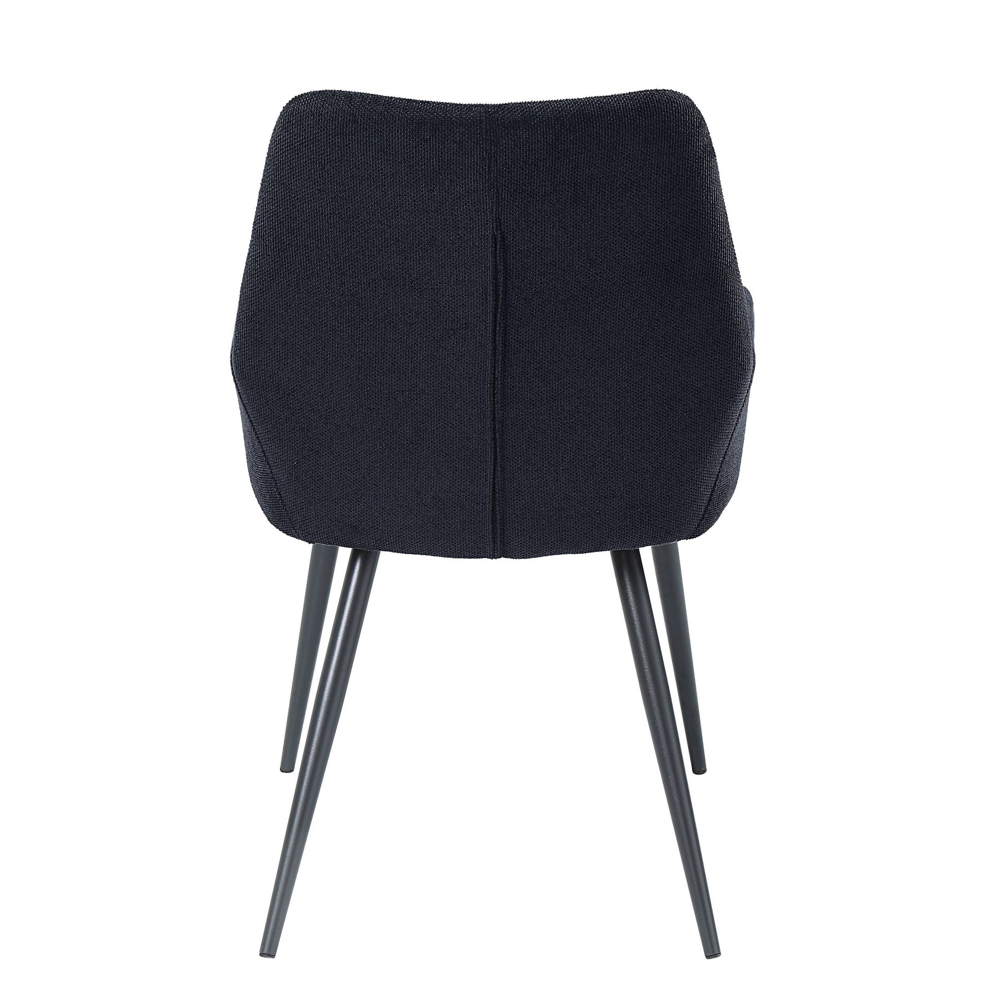 Zudora Side Chair Set 2 , Black Linen & Black Finish Dn01949 Black Plywood