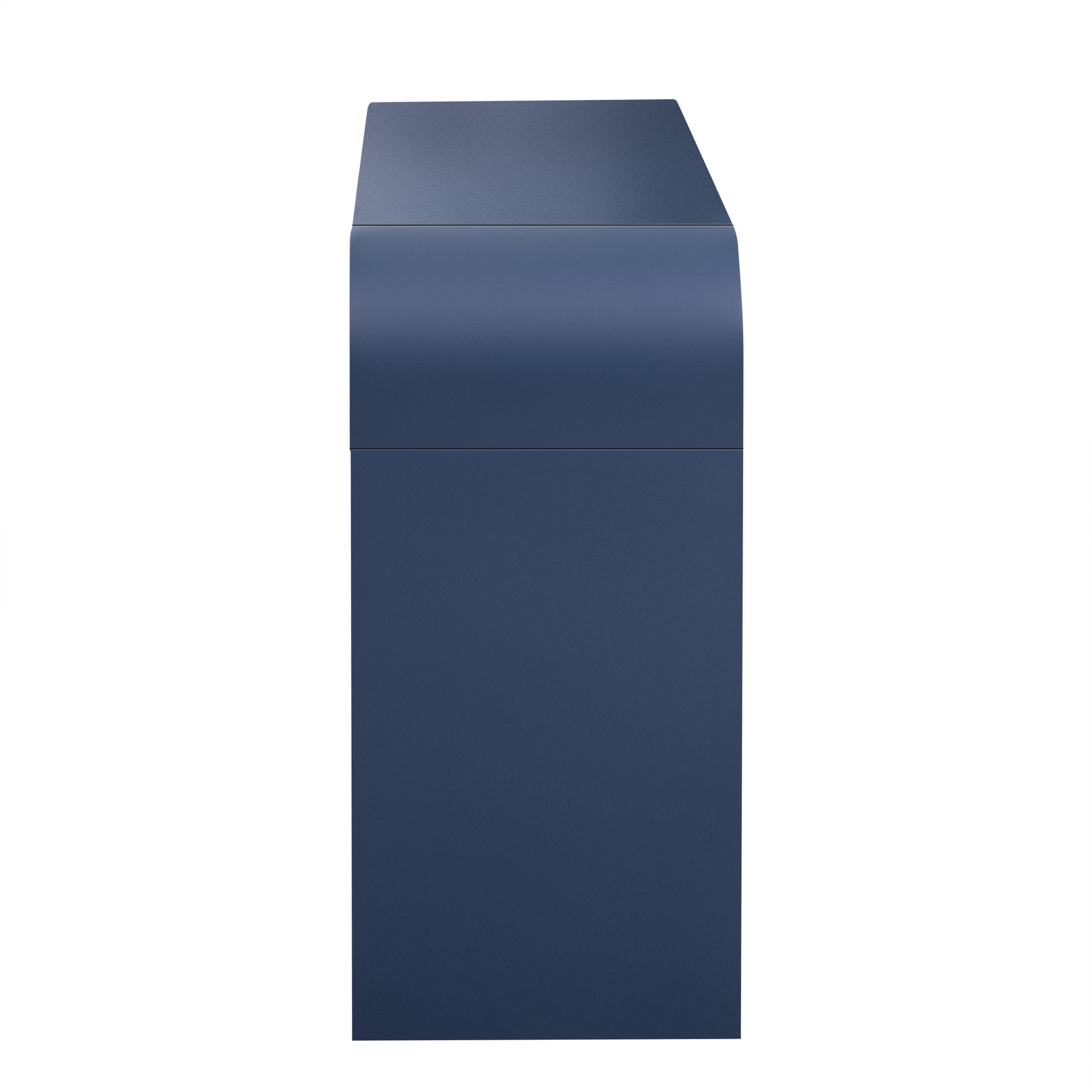 Unique Modern Rounded And Smooth Surface Console Table With 2 Drawers For Living Room And Entryway Navy Blue Navy Blue Primary Living Space Drawers Glossy Mdf