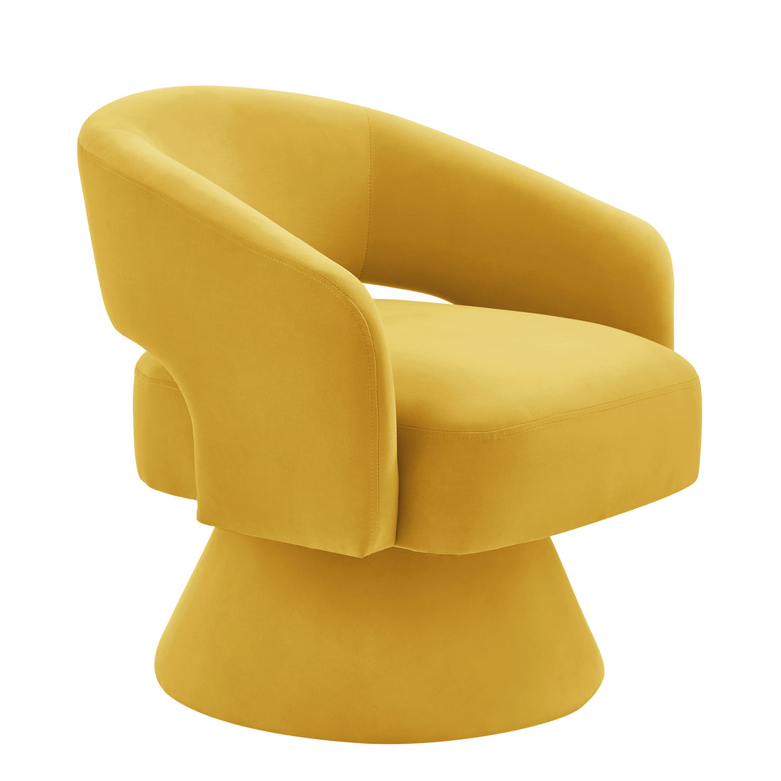 Modern Swivel Barrel Chair, Upholstered Velvet Round Accent Chairs,360 Degree Comfy Swivel Chair With Open Backrest, Single Chair Armchair For Living Room Bedroom, Homerest, Yellow Yellow Primary Living Space American Design,Contemporary,Luxury,Mid