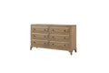 Modern 6 Drawer Dresser Sand Finish Sand Solid Wood Mdf