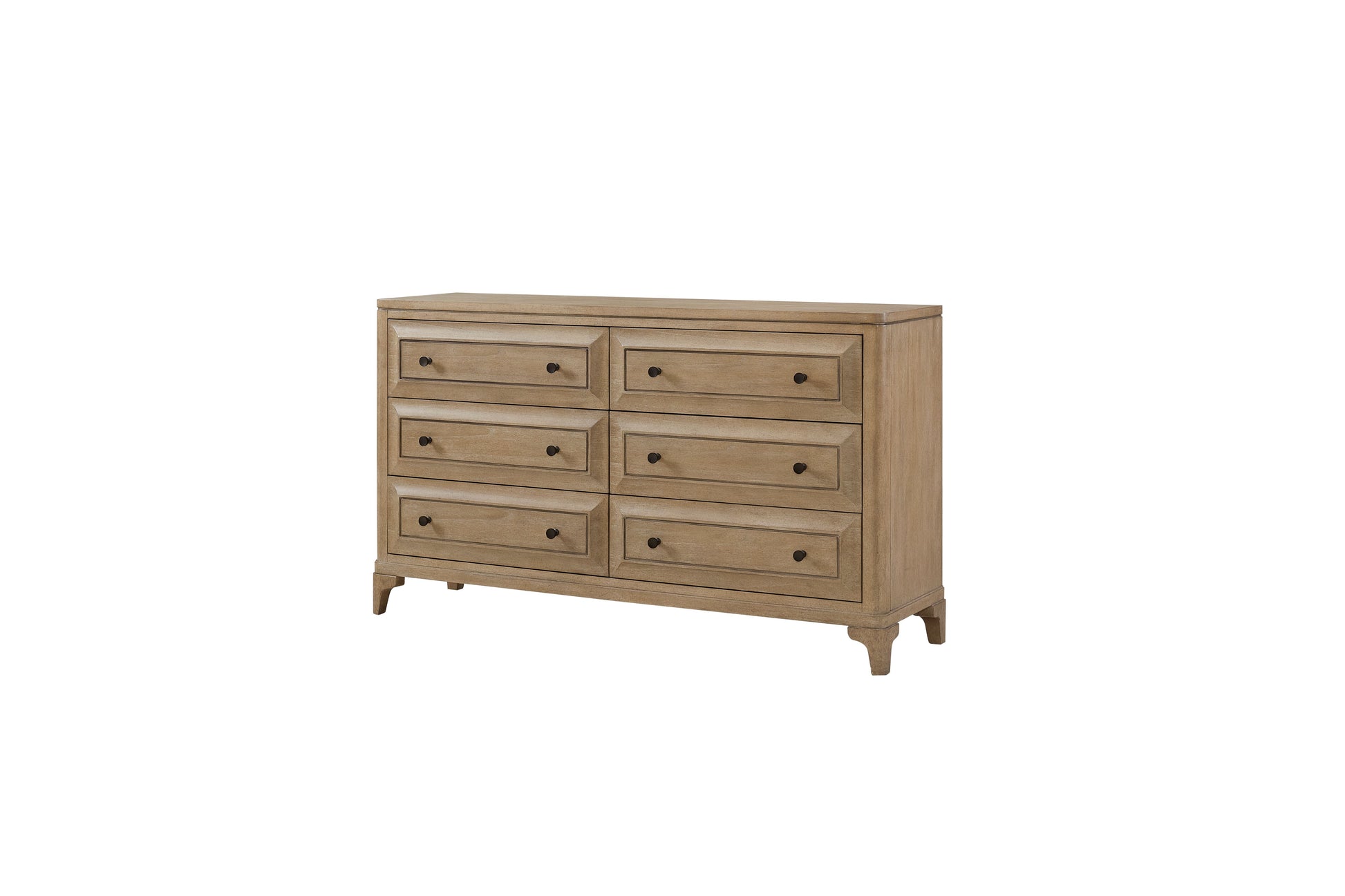 Modern 6 Drawer Dresser Sand Finish Sand Solid Wood Mdf