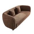 Wks6 Camel Color Plush Sofa, 88.89* 35.04* 28.74 Camel Luxury Fabric 3 Seat