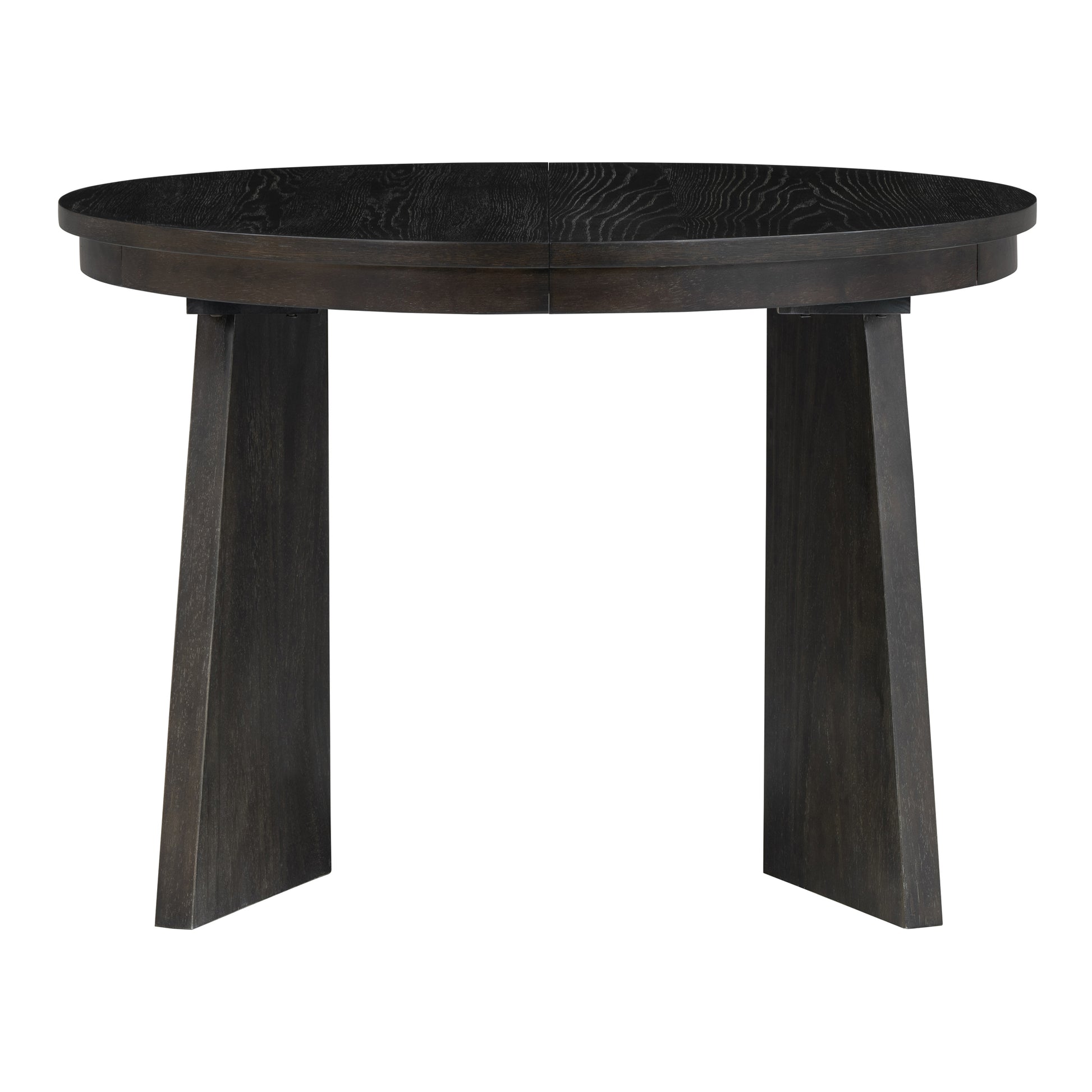 5 Piece Retro Functional Dining Set With 1 Extendable Dining Table And 4 Upholstered Chairs With Rattan Backrests For Dining Room And Kitchen Espresso Espresso Solid Wood Mdf