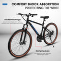 A27301 Ecarpat Mountain Bike 27.5 Inch Wheels, 21 Speed Mens Womens Trail Commuter City Mountain Bike,High Carbon Steel Frame Disc Brakes Thumb Shifter Front Fork Bicycles Cycling Black Blue Without Durable Garden & Outdoor Classic Multifunctional