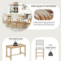 5 Piece Counter Height Dining Set, Classic Elegant Table And 4 Chairs In Natural Wood Wash Natural Wood Wash Solid Wood
