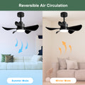 28' Ceiling Fans With Lights And Remote App Control, Low Profile Ceiling Fans With 5 Reversible Blades 3 Colors Dimmable 6 Speeds Ceiling Fan For Bedroom Kitchen Black Casual,Classic Abs Steel Q235