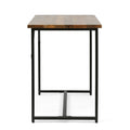 Console Table Brown Wood Stainless Steel