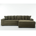 Arrived Oversized Two Piece Couches, L Shaped Sofa, Corduroy, Right Chaise Daybed,With Armrests,Eight Throw Pillows,Corner Sofa,Easy To Assemble, Green Green Polyester Wood Primary Living Space