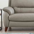 Lara Leather Sofa Stone Gray Memory Foam Genuine Leather 3 Seat