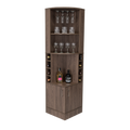 Syrah Corner Bar Cabinet, Two External Shelves Brown Primary Living Space Modern Shelves Included Particle Board