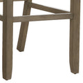 Lok 30 Inch Wood Barstool, Set Of 2, Trim, Padded Seating, Beige Beige Brown Solid Wood