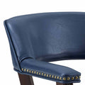 Tournament Arm Chair With Casters Medium Cherry & Blue Blue Faux Leather