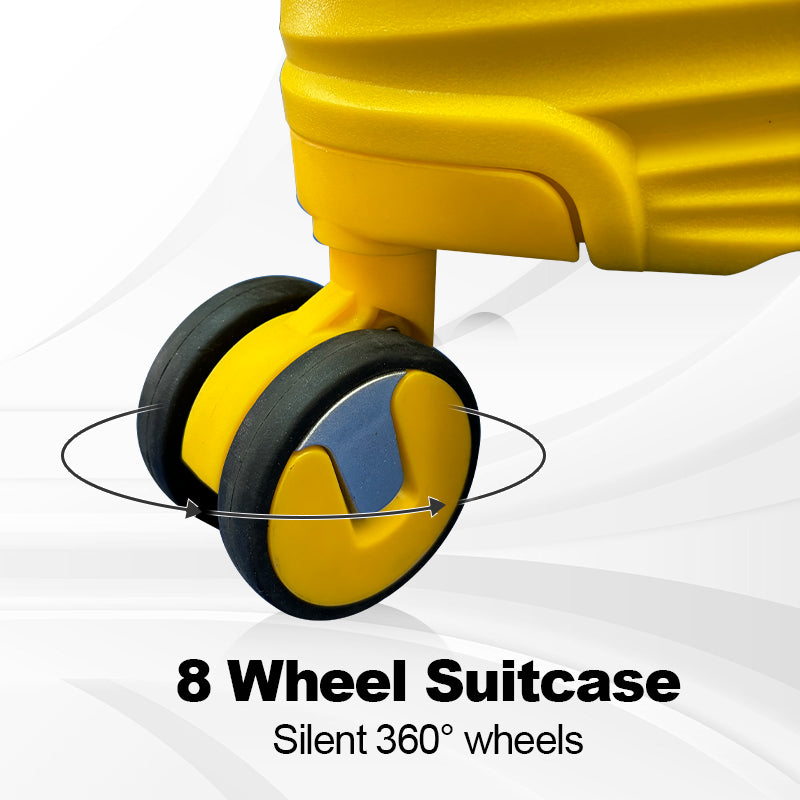 Hardside Luggage Sets 3 Pieces, Expandable Luggages Spinner Suitcase With Tsa Lock Lightweight Carry On Luggage 20Inch 24Inch 28Inch Antique Yellow Polypropylene