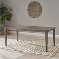 Dining Table With Square Leg Brown Solid Wood Mdf