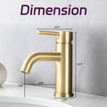 Bathroom Faucet Single Hole Modern Bathroom Sink Faucet Vanity Bathroom Faucet One Brushed Gold Deck Mounted Cartridge Valve Single Hole Faucets Bathroom Modern 1 Hole Faucets Stainless Steel