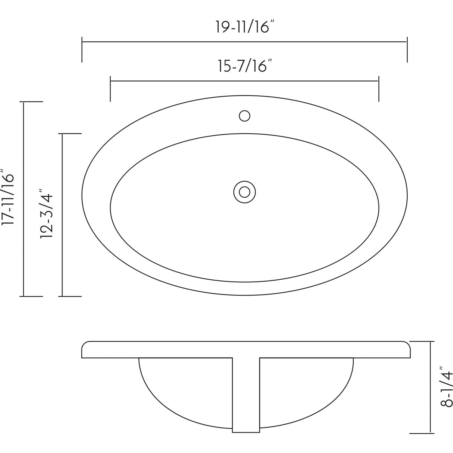 Dax Ceramic Single Bowl Top Mount Bathroom Basin White Ceramic